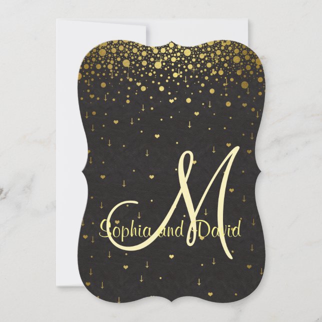 Wedding Wird Gold Glam Confetti Einladung (Vorderseite)