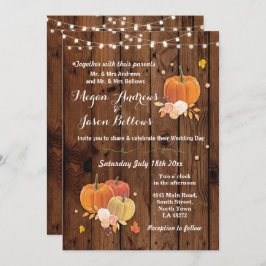 Wedding Wood Rustic Pumpkin Herbst Einladung