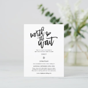 Wedding Worth the Wait Script Save the Date Ankündigungspostkarte