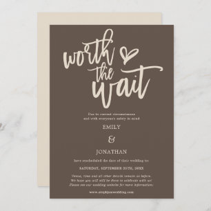 Wedding Worth Warte Script Brown Cream Save The Date