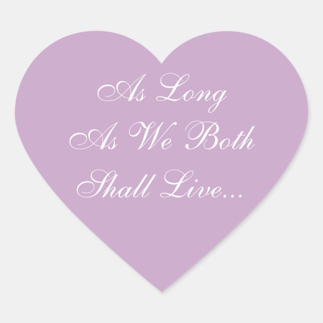 Weddings Invites Lilac Herz-Aufkleber (Vorderseite)