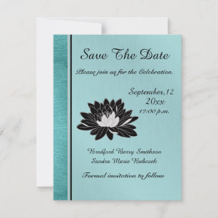 WeddingTeal Brush Metal, Schwarz Save The Date