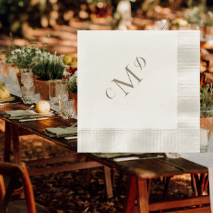 Wedelgoldgemische Monogramm Creme Cocktail Serviette