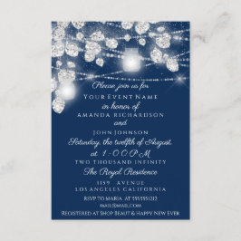Wedellicht Jars Glitzer Gray Blue Navy Einladung