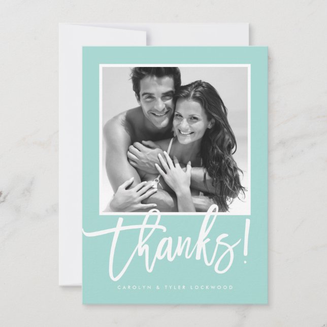 WEDEN DANKE IHNEN einfache Kalligraphie Minze weiß (Vorderseite)