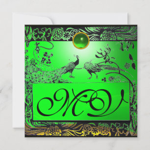 WEDEND LIEBE VÖGEL MONOGRAM schwarz-gelben Smaragd Ankündigung