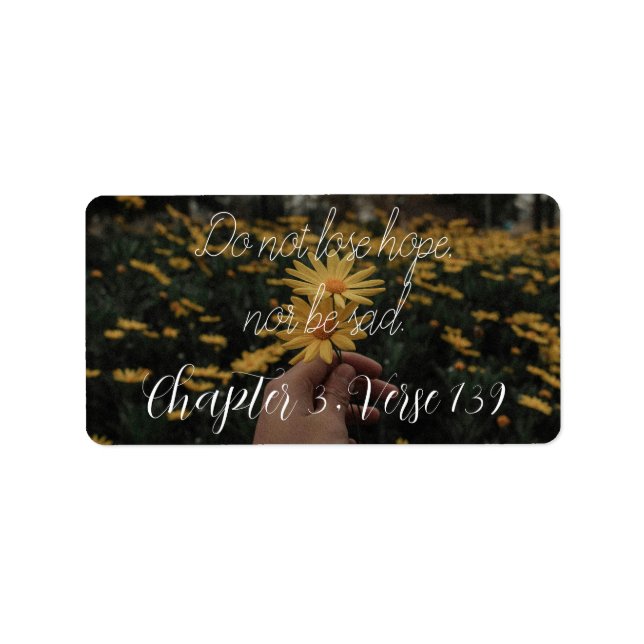 weder die Hoffnung verlieren noch traurig sein Adressaufkleber (Vorne)