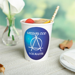 Weder Gott noch Master Anarchie-Symbol Pappbecher
