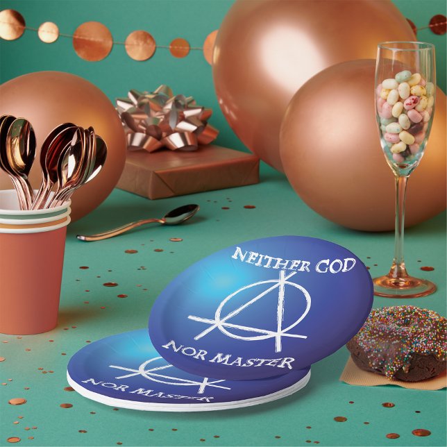 Weder Gott noch Master Anarchie-Symbol Pappteller (Von Creator hochgeladen)