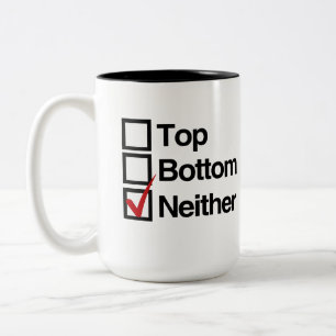 Weder oben noch unten zweifarbige tasse