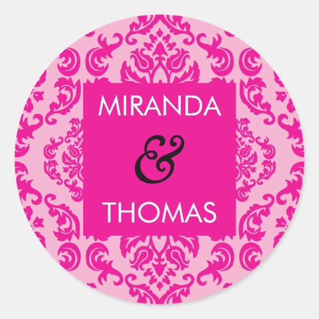 WEDESTICKER / SIEGEL: Damasfarben 2A Runder Aufkleber (Vorderseite)