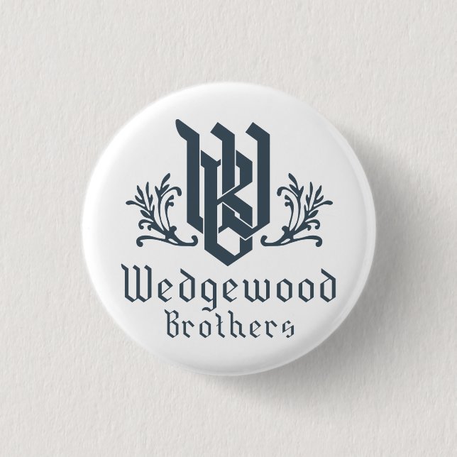 Wedgewood Bruder-Knopf-Weiß Button (Vorderseite)