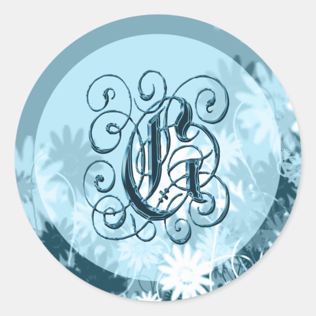 Wedgewood Wedgewood Monogram G Siegel Runder Aufkleber (Vorderseite)