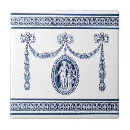 Wedgwood Neoklassische Maus-Musik Cameo Tile Repro Fliese