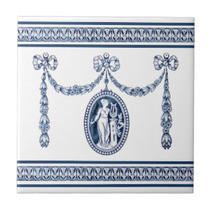 Wedgwood Neoklassische Maus-Musik Cameo Tile Repro Fliese
