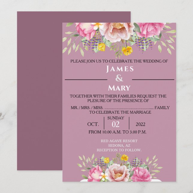 WEDING BELLS EINLADUNG (Vorne/Hinten)