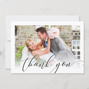 WEDING DANK IHNEN einfache Overlay Foto elegant Dankeskarte