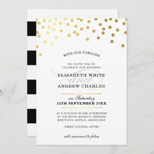 WEDING INVITE schicke moderne Goldfass-Flecken Einladung