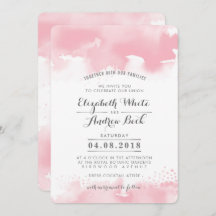 WEDING INVITE stilvolle schicke Aquarellfarbe Rosa