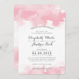 WEDING INVITE stilvolle schicke Aquarellfarbe Rosa Einladung