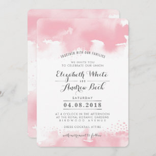 WEDING INVITE stilvolle schicke Aquarellfarbe Rosa Einladung
