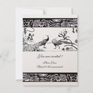WEDING LOVE BIRDS,Black Champagne Metallic Papier Einladung