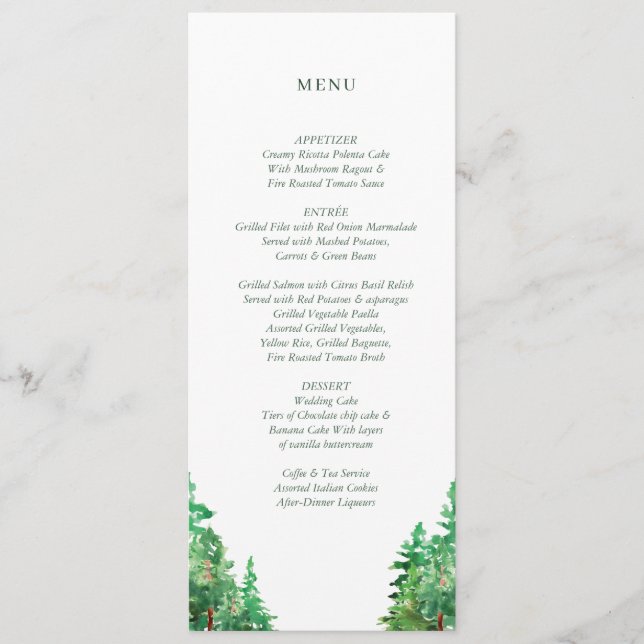 WEDING MENU CARD MENÜKARTE (Vorderseite)
