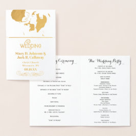 WEDING-PROGRAMM Gold Confetti Typografie Folienkarte