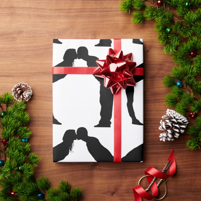 WEDING ROMANTIC COUPLE KISS WRAPPING PAPIER GESCHENKPAPIER (Feiertagsgeschenk)