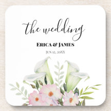 Wedle Gentle White Calla Lily Rose Watercolor S