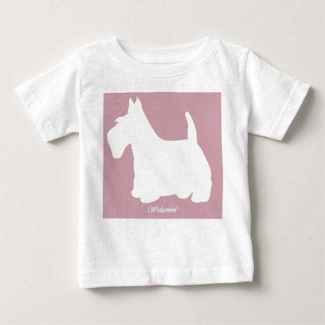 Wedly of Scottish Terrier Pink Baby T-shirt (Vorderseite)
