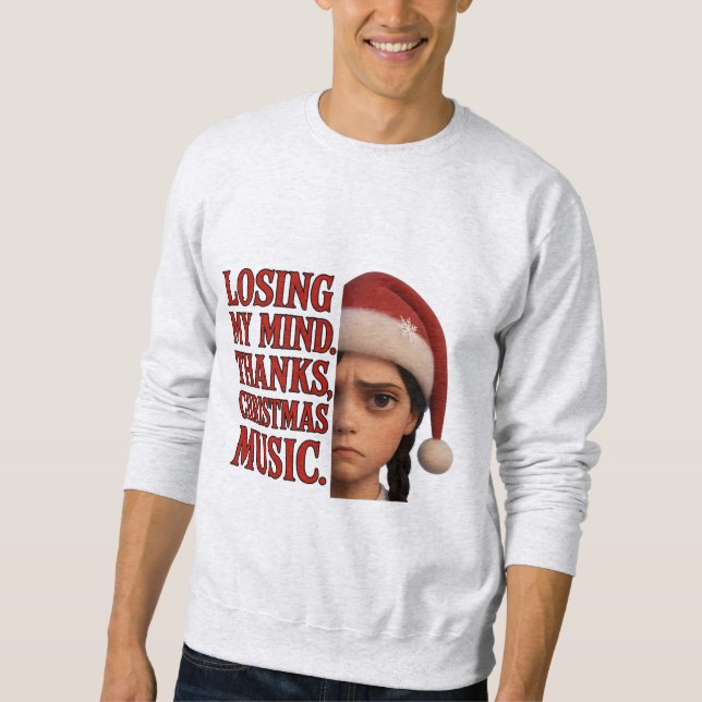Wednesday “Thanks, Christmas Music” Funny Sweatshirt (Vorderseite)