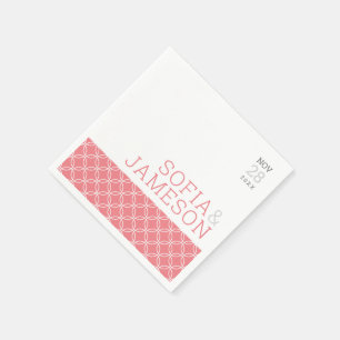WEDTISCH einfache moderne Koralle rosa grau Serviette