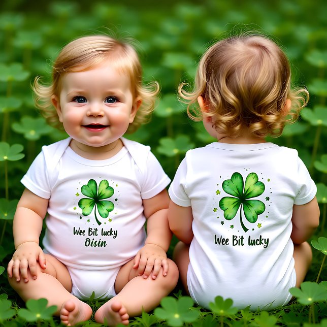 Wee Bit Lucky for Pint-Sized Charmers Baby Strampler (Wee Bit Lucky for Pint-Sized Charmers Baby Bodysuit)