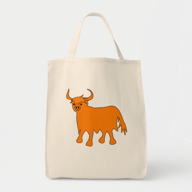 "Wee Coo" Scottish Highland Cow Totbag Design Tragetasche (Vorne)