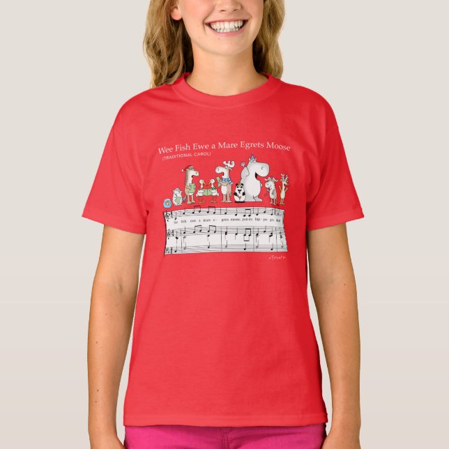 WEE FISH EWA MARE EGRETS MOOSE Sandra Boynton T- T-Shirt (Vorderseite)