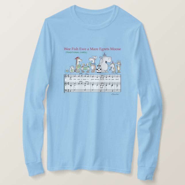 WEE FISH EWA MARE EGRETS MOOSE Sandra Boynton T- T-Shirt (Design vorne)