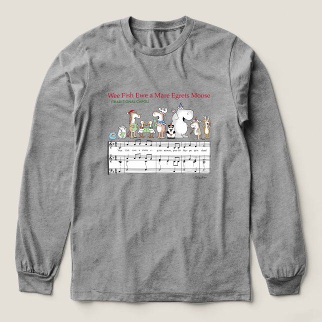 WEE FISH EWA MARE EGRETS MOOSE Sandra Boynton Tri-Blend Shirt (Design Vorderseite)