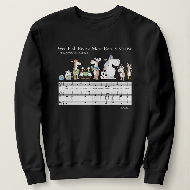 WEE FISH EWE A MARE EGRETS MOOSE Sandra Boynton T- Sweatshirt (Design vorne)
