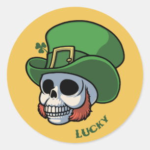 Wee Leprechaun Skull Runder Aufkleber