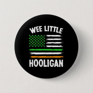 Wee Little Hooligan Fun St Patrick's Day Kleeblatt Button