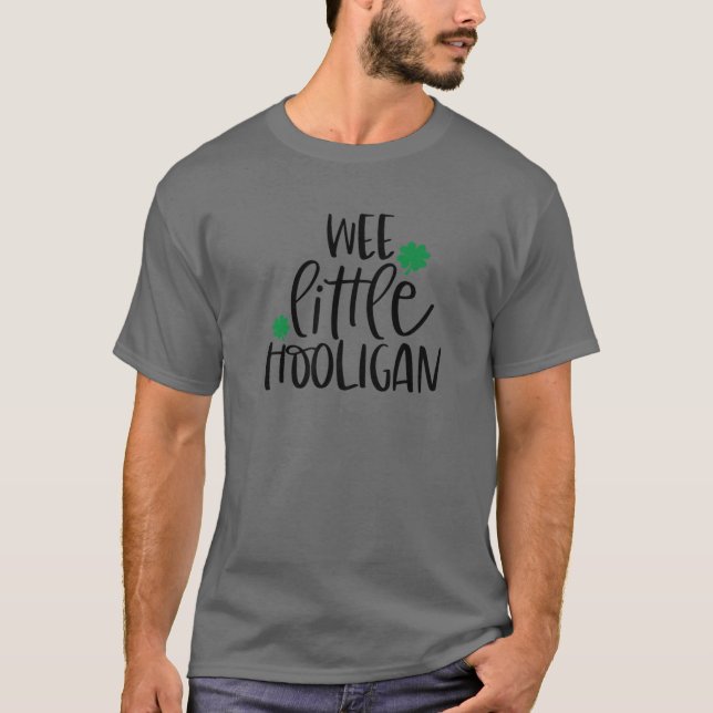 Wee Little Hooligan Irish Lucky Kleeblatt St Patri T-Shirt (Vorderseite)