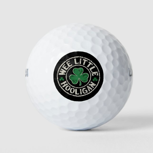 Wee Little Hooligan Kleeblatt St Patrick's Day Golfball (Vorderseite)