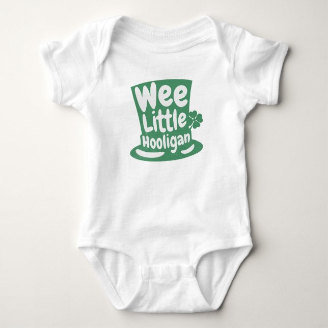 Wee Little Hooligan St. Patrick's Day Baby Strampler (Vorderseite)