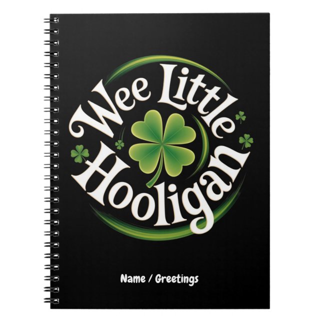 Wee Little Hooligan St. Patrick's Day Funny Irish Notizblock (Vorderseite)
