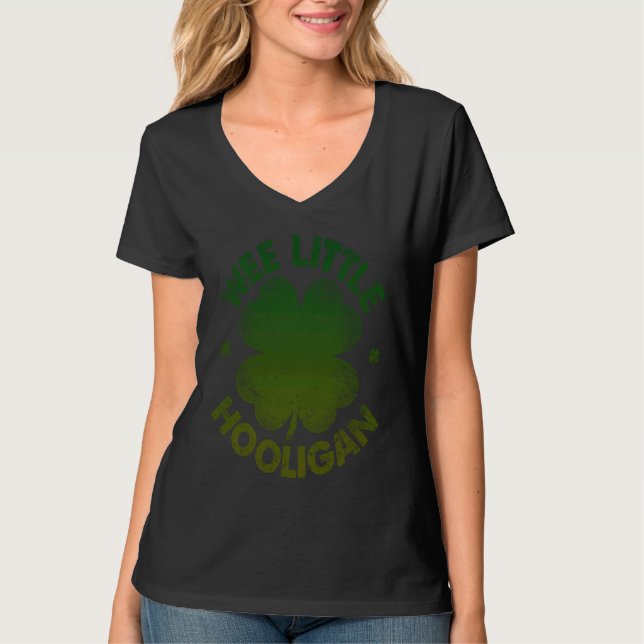 Wee Little Hooligan   St Patrick's Day Shamrock T-Shirt (Vorderseite)