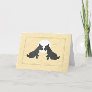 Wee Scottie Puppy Liebe Valentinstag auf Gelb Karte