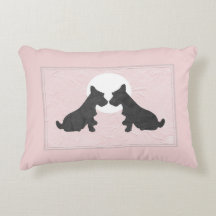 Wee Scotties Pink Puppy Liebe Accent Pillow