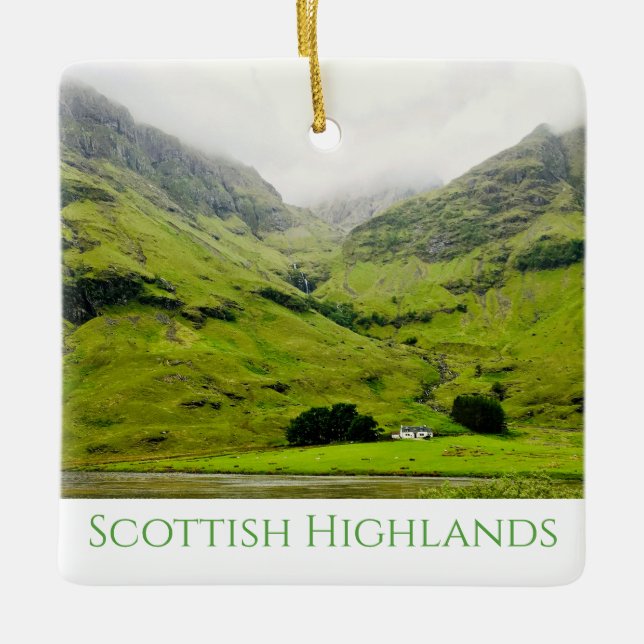 Wee White House Glen Coe Scottish Highlands Keramikornament (Vorderseite)