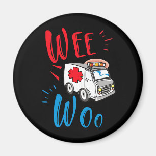 WEE WOO AMR. EMT AMR. Paramedic Ambulance Magnet